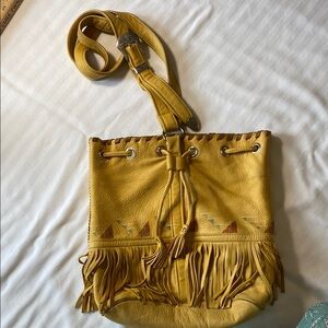 Patricia Wolf Made in Texas tan lamb skin southwestern- style purse